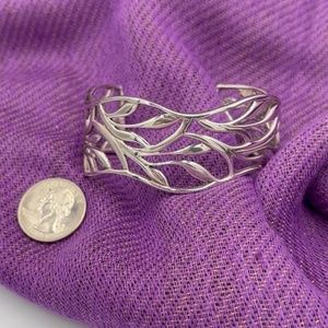 Sterling Silver Vine Cut-Out Cuff Bracelet
